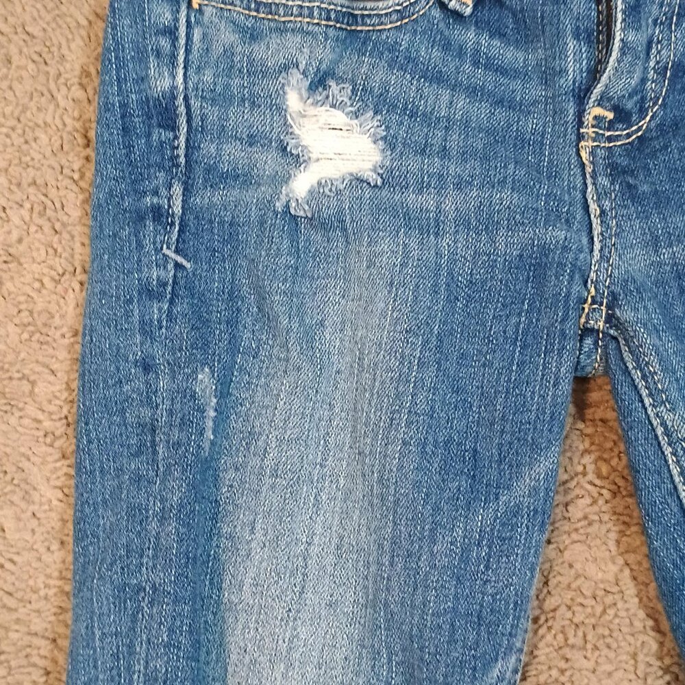 Abercrombie Kids/Distressed Shorts/Girls 10/Medium Blue/Raw Frayed Hem Denim** - Picture 4 of 6